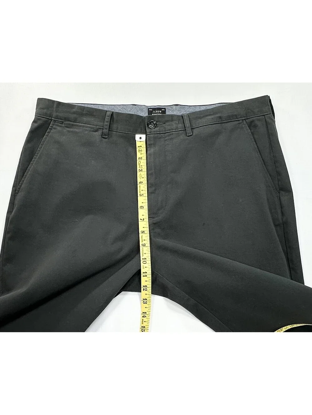 J Crew Stretch Straight Flat Front Chinos Green Mens 36/34